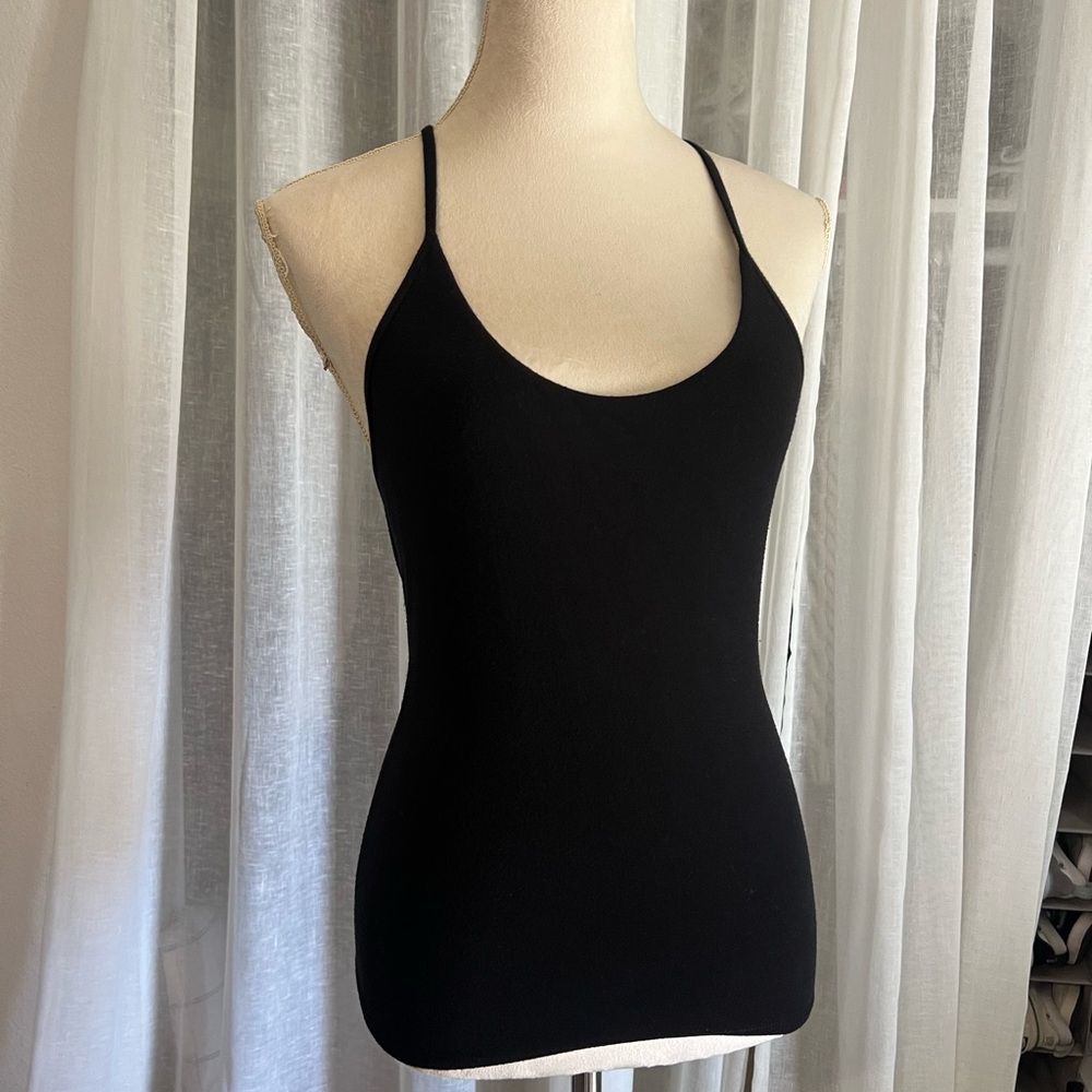 Joah Brown Black Women's Spaghetti Strap Top Open Back